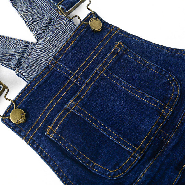 Child Ripped Stone Washed Jeans Overalls
