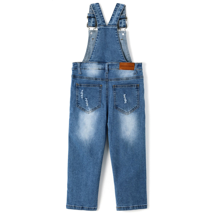 Child Ripped Stone Washed Jeans Overalls