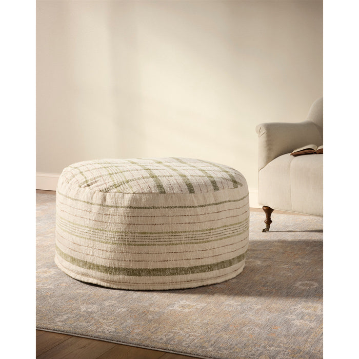 Chris Loves Julia x Loloi  Cream Pouf