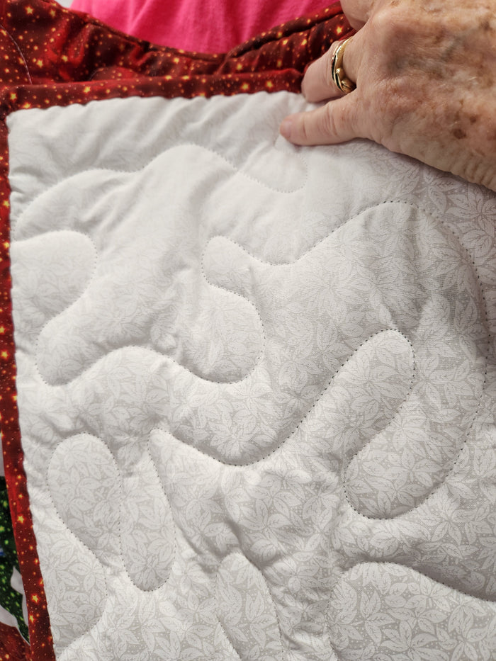 Christmas Gnomes in Stars throw sized quilt