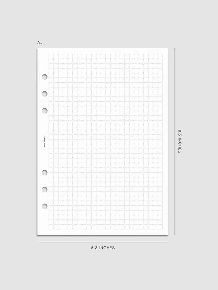 Cloth and Paper A5 Six Ring Graph Notes Insert