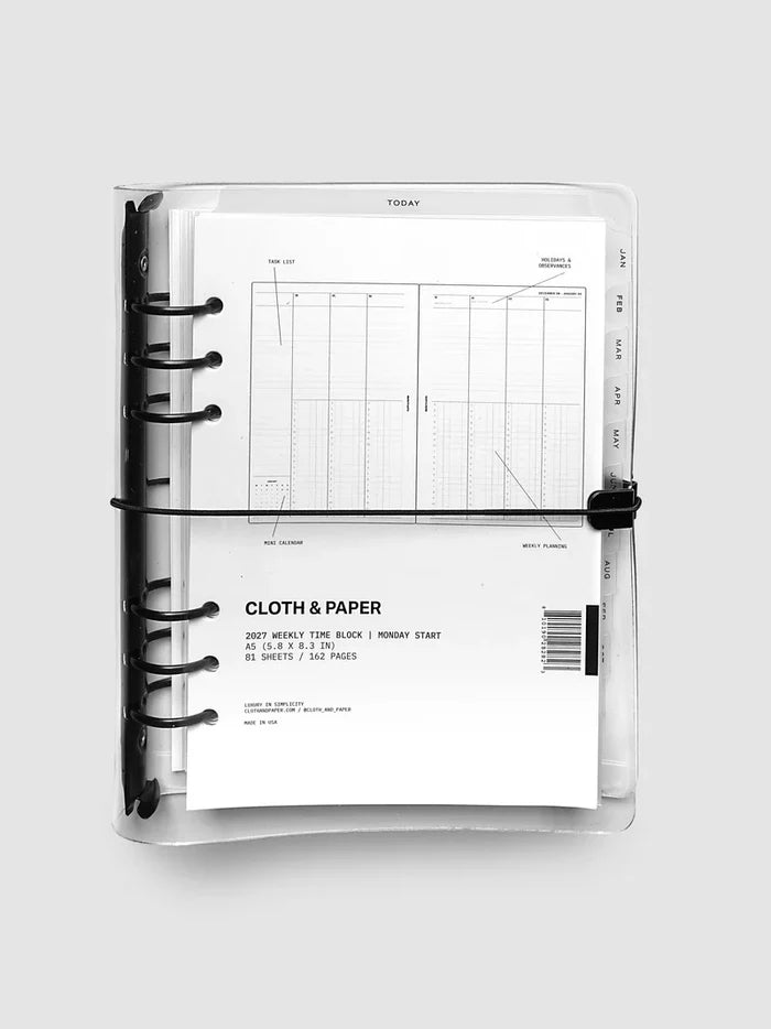 Cloth and Paper Weekly Time Block Binder Set