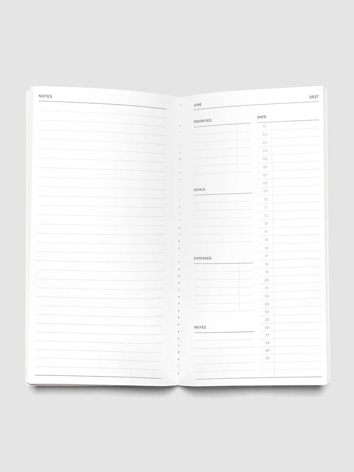 Cloth & Paper - 2027 Dated Travel Notebook | Monthly | A5 Slim