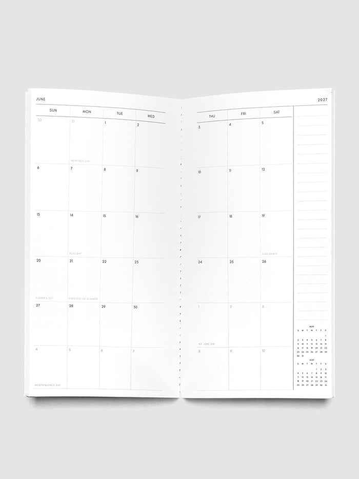Cloth & Paper - 2027 Dated Travel Notebook | Monthly | A5 Slim
