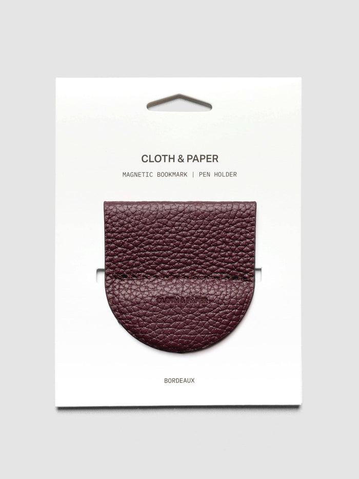 Cloth & Paper - Magnetic Bookmark | Pen Holder | Leather: Smoked Salt