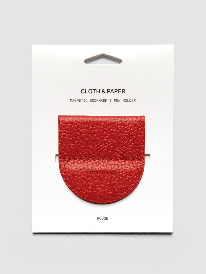 Cloth & Paper - Magnetic Bookmark | Pen Holder | Leather: Smoked Salt