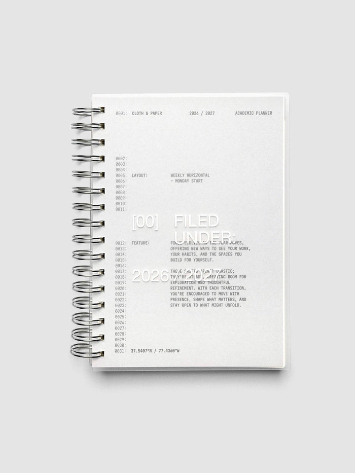 Cloth & Paper - Weekly Horizontal Spiral Notebook | 2026-2027 Academic Year
