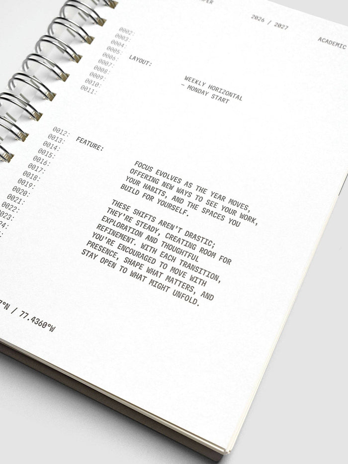 Cloth & Paper - Weekly Horizontal Spiral Notebook | 2026-2027 Academic Year