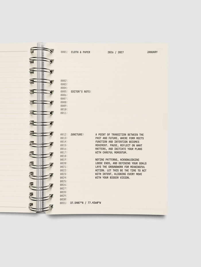 Cloth & Paper - Weekly Horizontal Spiral Notebook | 2026-2027 Academic Year
