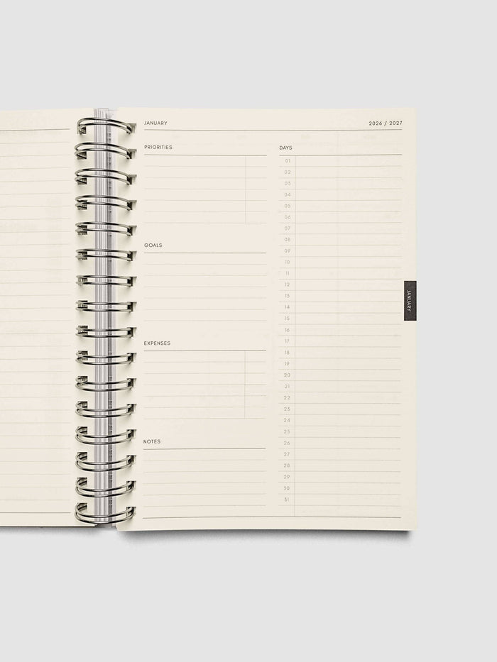 Cloth & Paper - Weekly Horizontal Spiral Notebook | 2026-2027 Academic Year