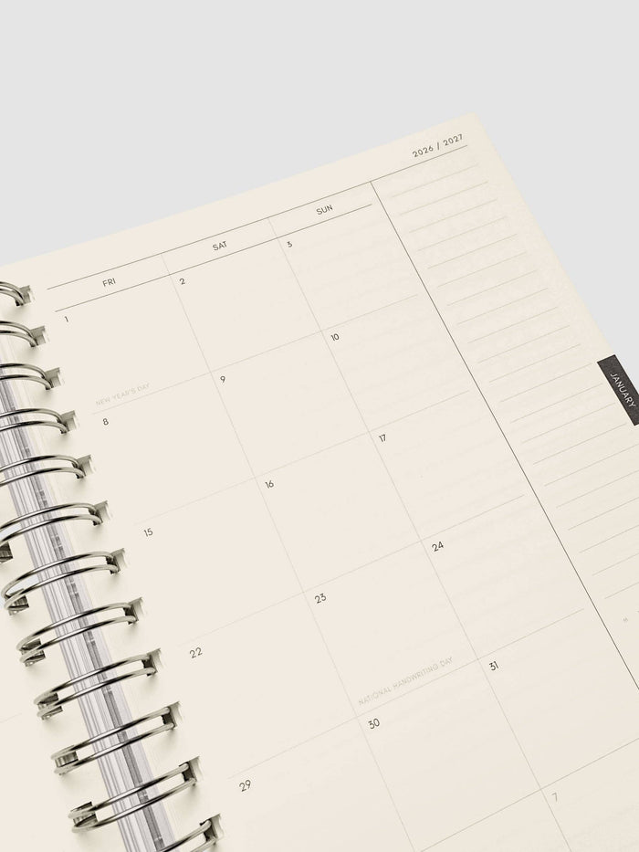Cloth & Paper - Weekly Horizontal Spiral Notebook | 2026-2027 Academic Year