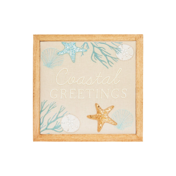 A Coastal Greetings Wall Art.