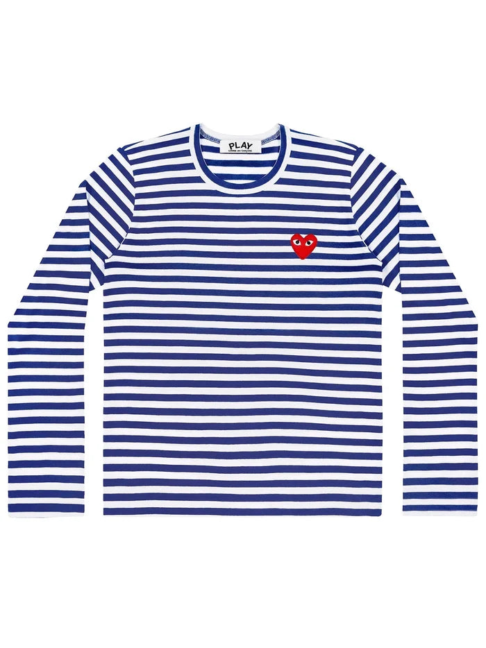 Comme Des Garçons Play - Marinière AZ-T010 - White/Blue-Tops-AZ-T010-051