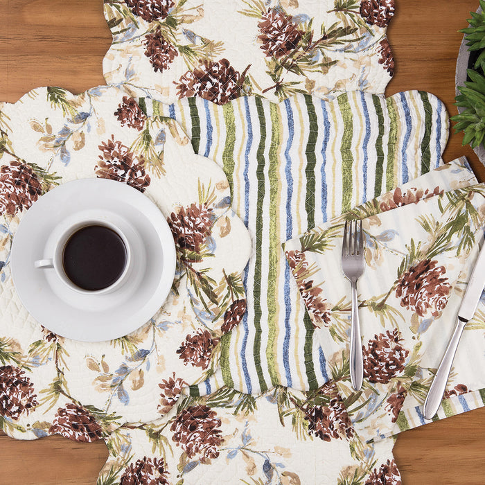 Cooper Pines Table Linens table linens displayed as a coordinated tabletop setting.