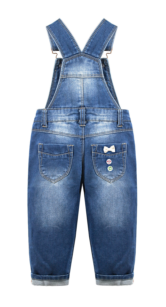 Cute Baby Denim Overalls Embroidered Jumpsuit