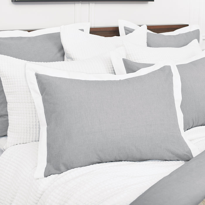 A Digby Duvet Cover displayed on a bed.