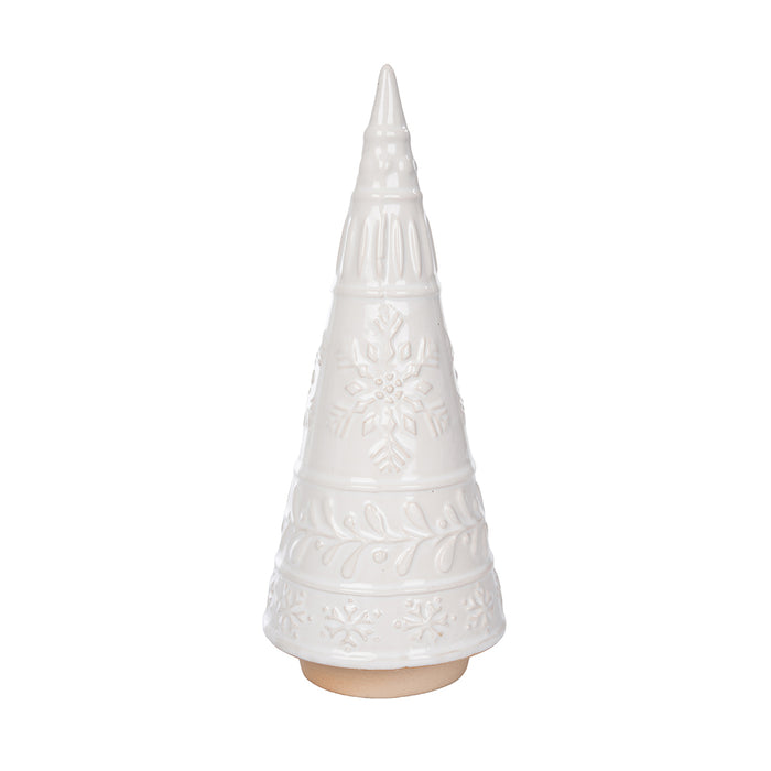 A Embossed Snowflake Christmas Tree Figurine.