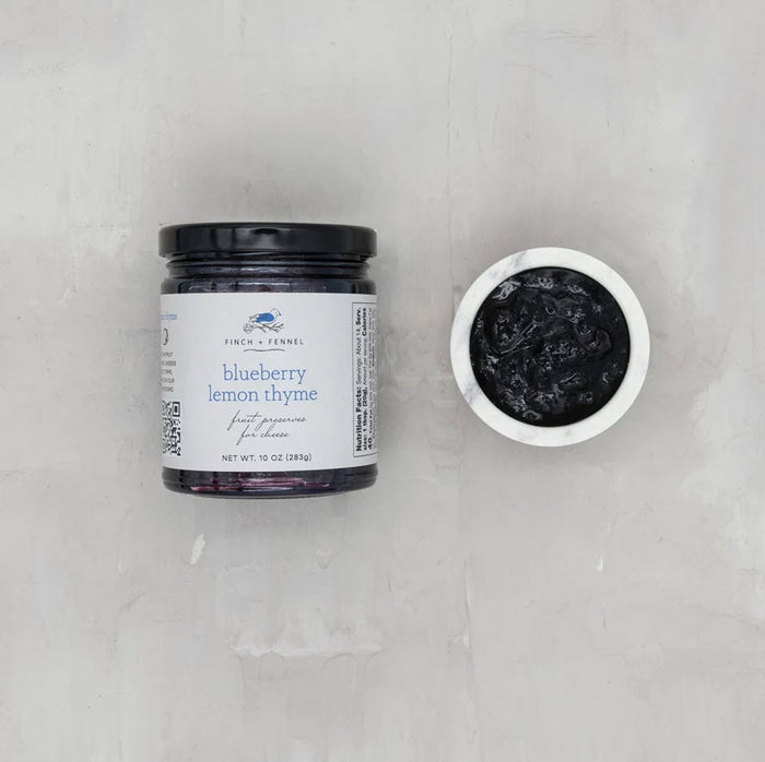 Finch + Fennel Blueberry Lemon Thyme Fruit Preserves for Cheese 10 oz