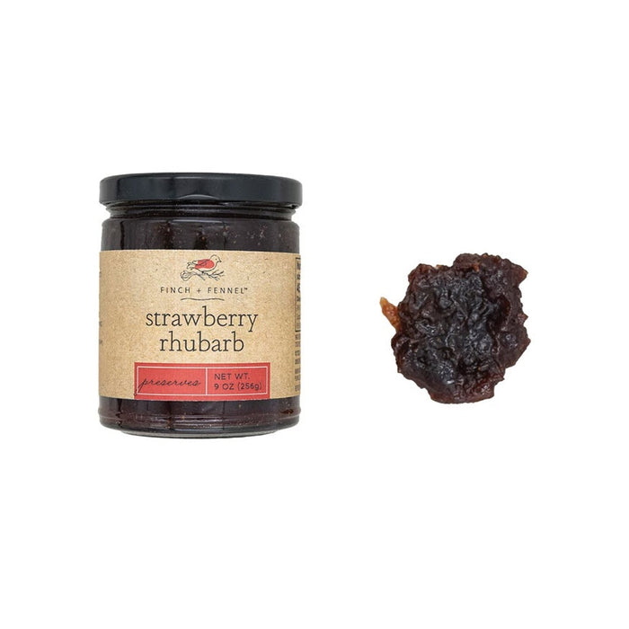 Finch + Fennel Strawberry Rhubarb Preserves 9oz