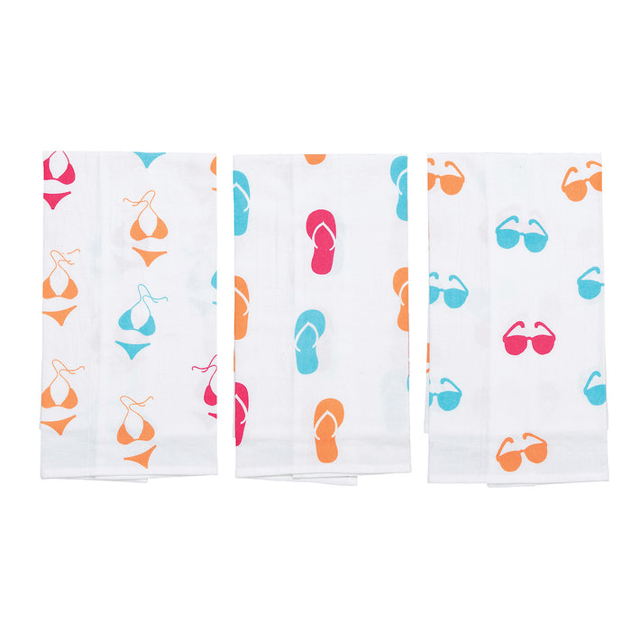 A Flip Flop Printed Kitchen Towel Set.