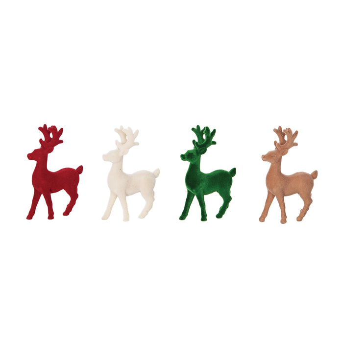 A Flocked Deer In Box, Set of 12.