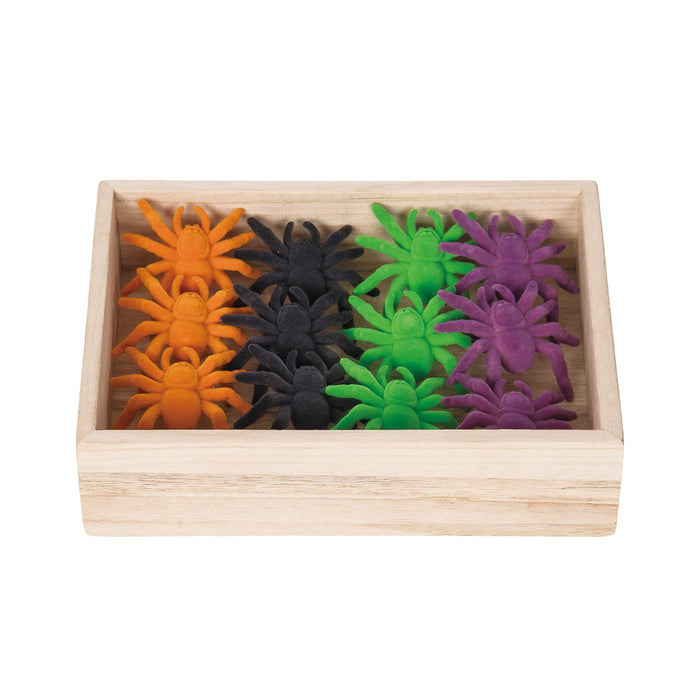 A Flocked Spider In Box, Set of 12.