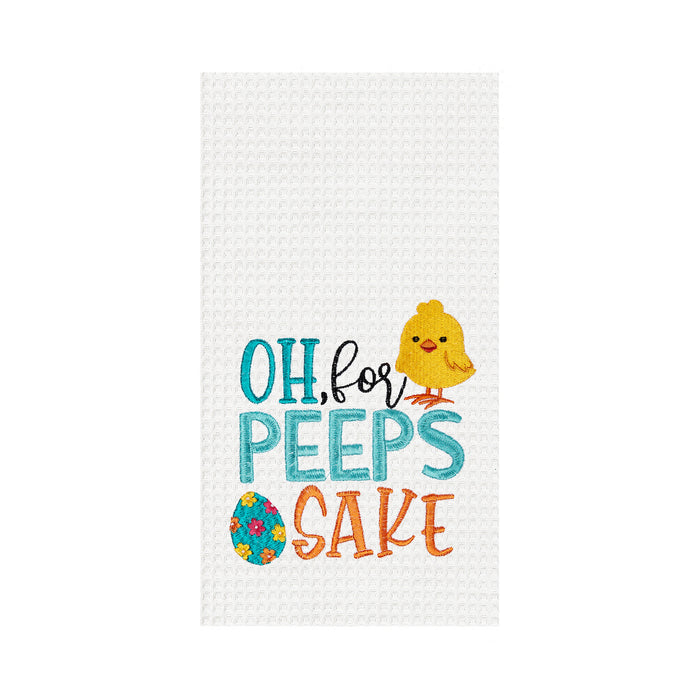 A For Peeps Sake Waffle Weave Kitchen Towel.