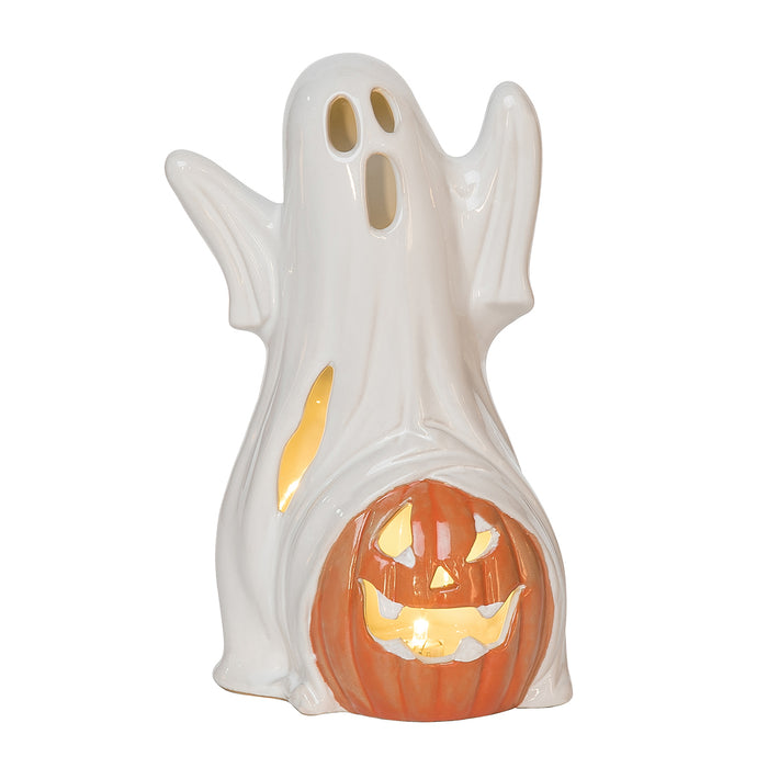 A Ghost with Jack-o-Lantern Figurine.
