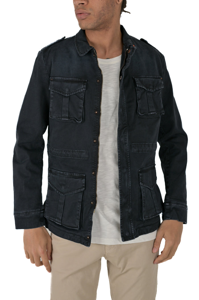 Giacca in cotone regular Living Blu SS22