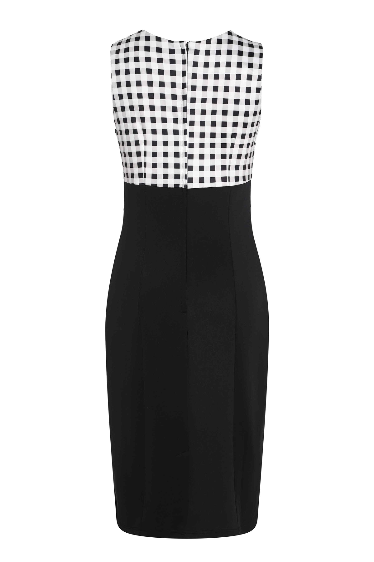 Cheryl Black Gingham Pencil Dress