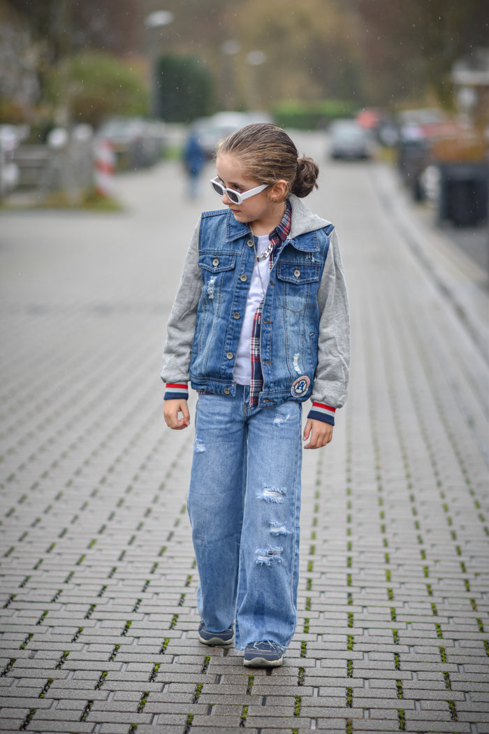Girl Boy Stone Washed Soft Denim Outfits