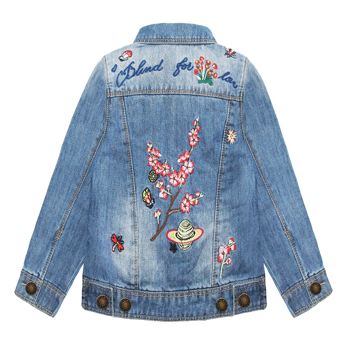 Girls Dazzling Embroidered Denim Outfits