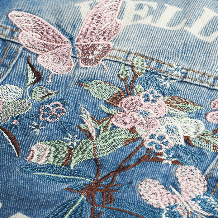 Girls Distressed Sleeveless Jacket Embroidered Denim Vest Jacket Tops