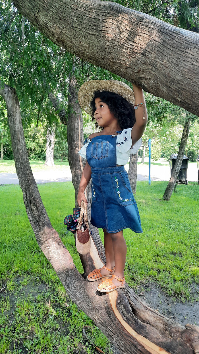 Girls Front Pocket Denim Dress 4T-10T
