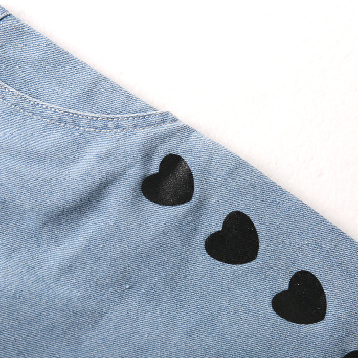 Girls Overall Dress,Simple Design Casual Jeans Jumpsuit