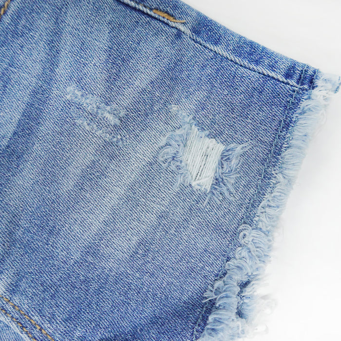 Girls Slim-fit Denim Shorts,Ripped Simple Design Summer Half Jeans Pants