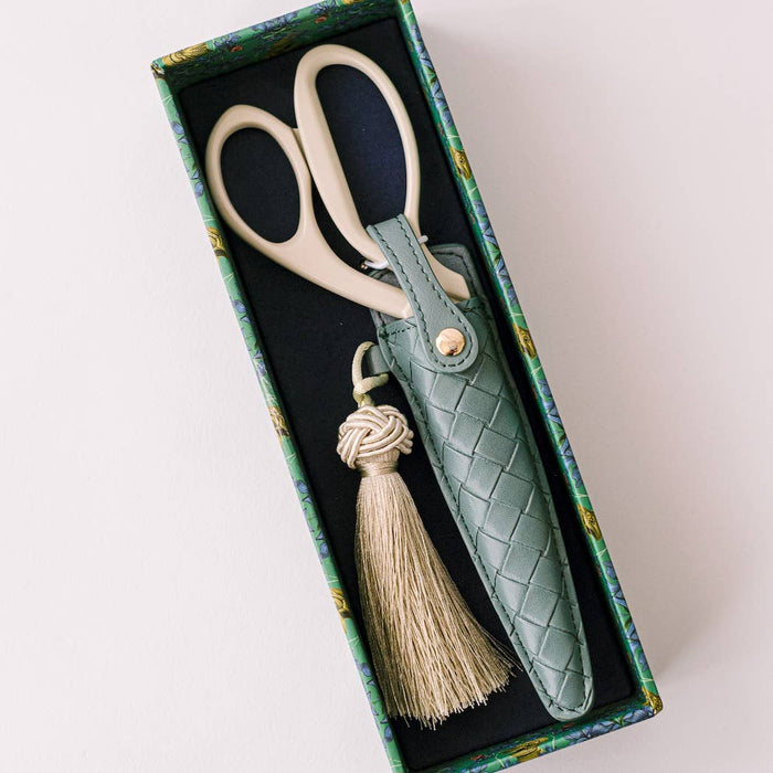 Good Juju Ink - Ivory and Gold Heirloom Scissors with Case -  Dusk Blue
