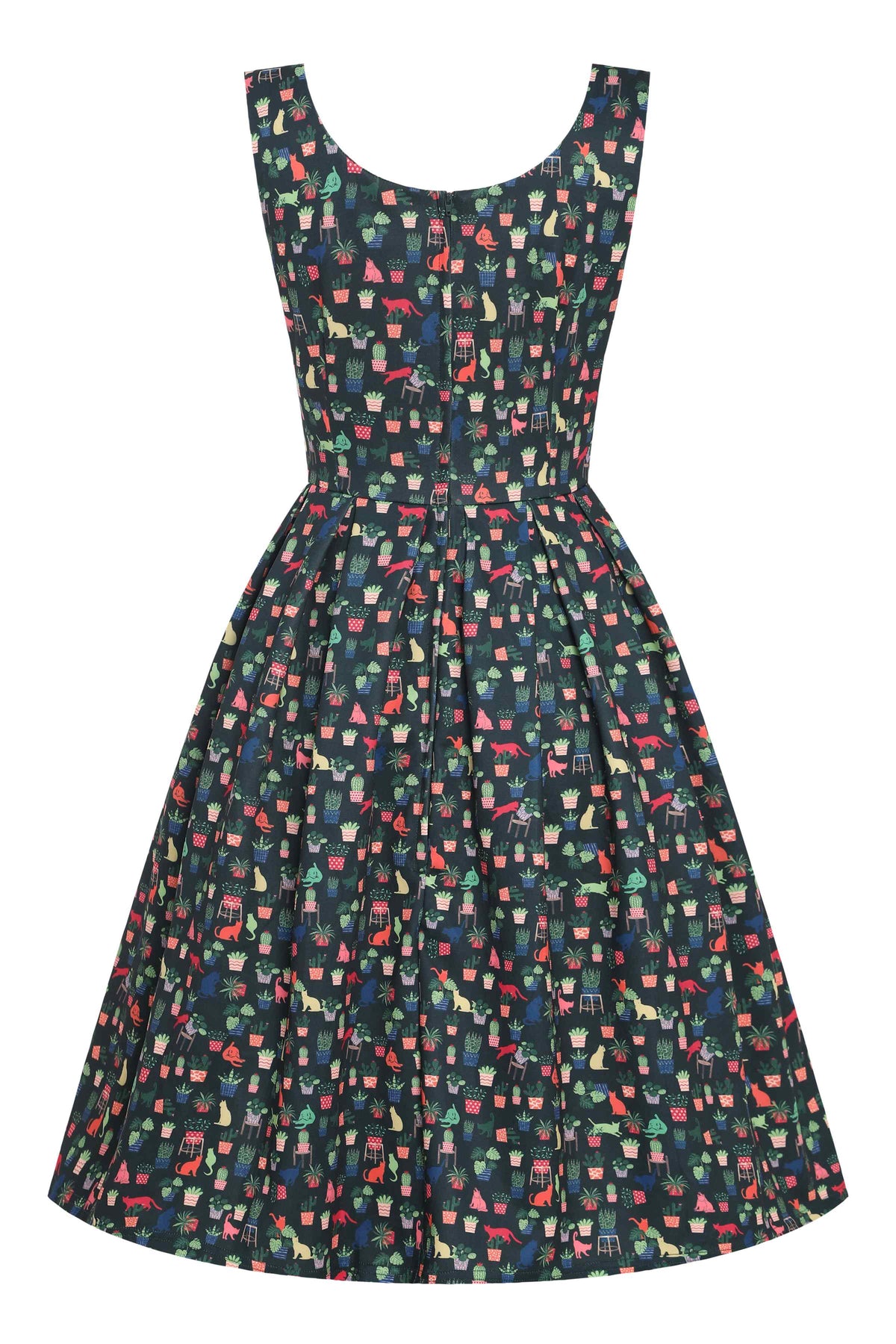 Amanda Green Cat & Plant Swing Dress