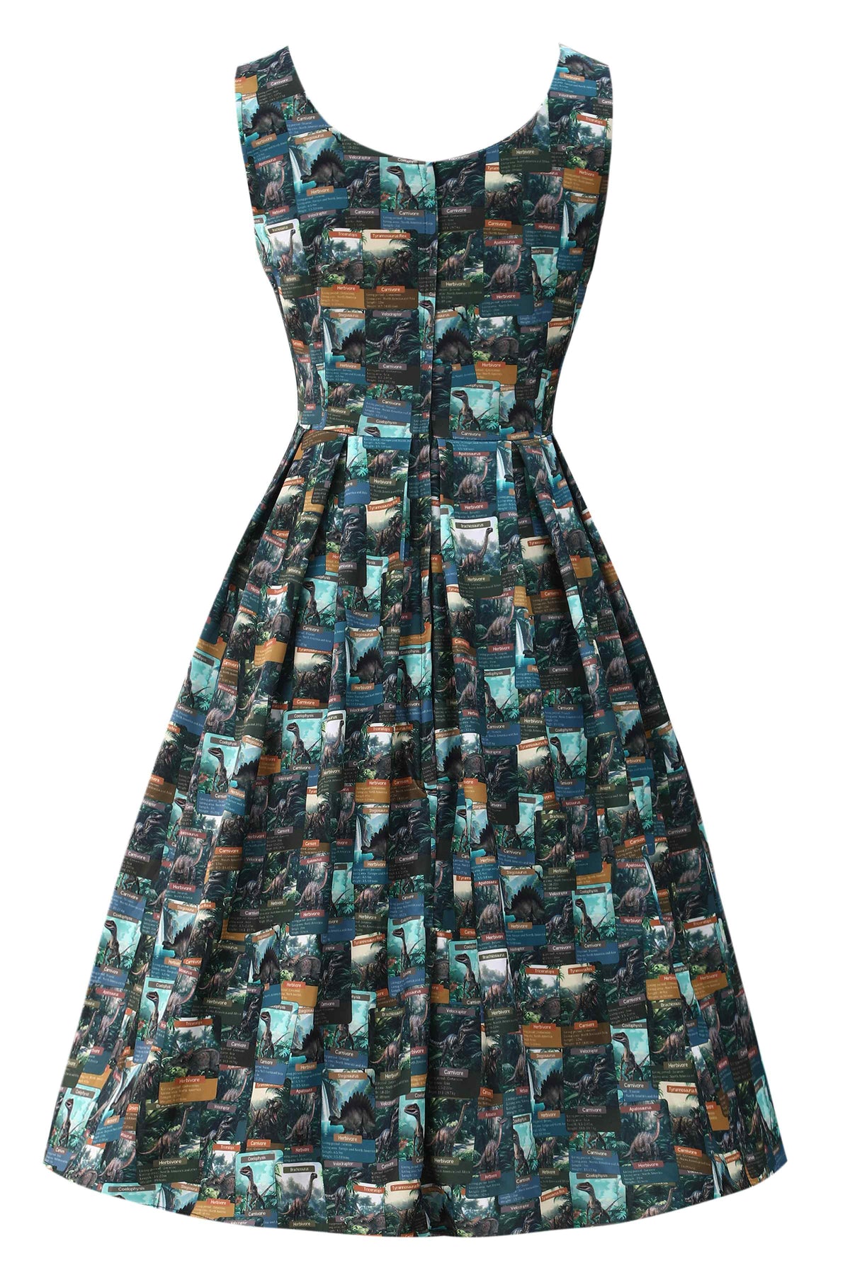 Amanda Green Dinosaur Flash Card Swing Dress