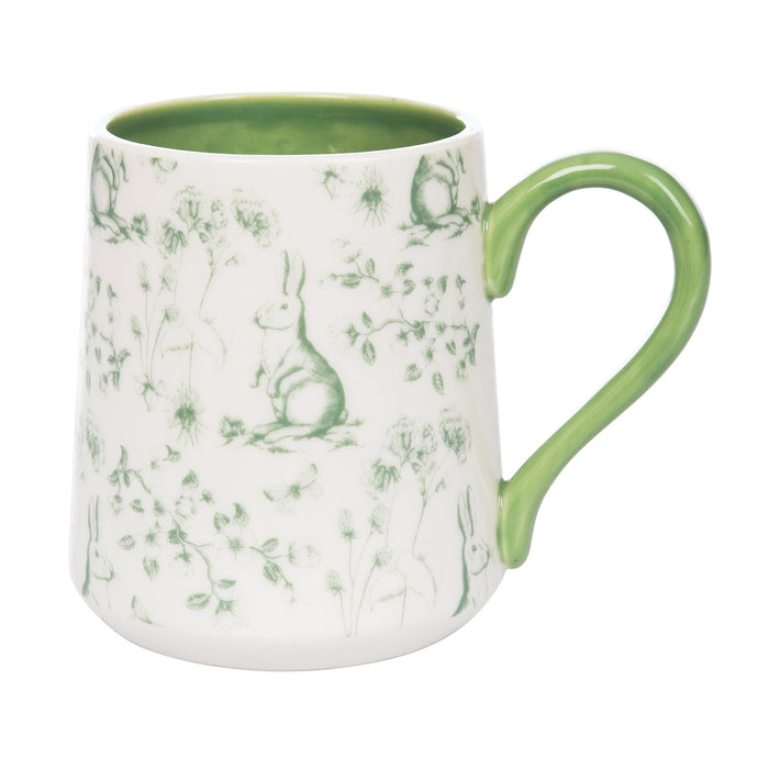 A Green Rabbit Toile Ceramic Mug.