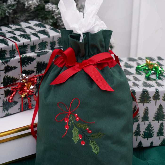 A Green Splendor Velvet Gift Bag.