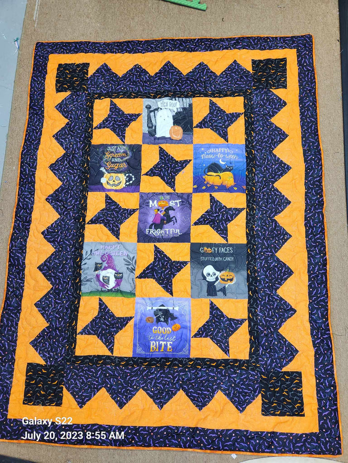 Halloween Blocks and Stars Throw