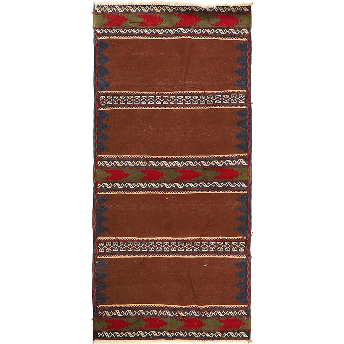 Table Sheet Runner Handmade Brown Curvilinear 5' Runner