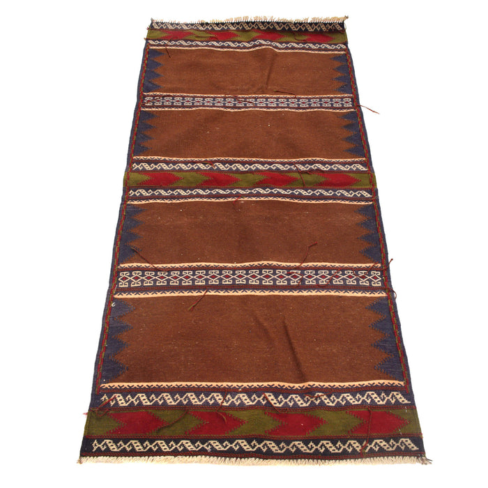 Table Sheet Runner Handmade Brown Curvilinear 5' Runner