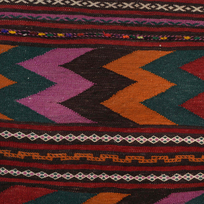 Table Sheet Runner Rug Handmade Maroon Curvilinear 6' Runner