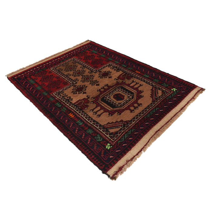 Baluchi Rug Handmade Multi Prayer Design 2x4 ft