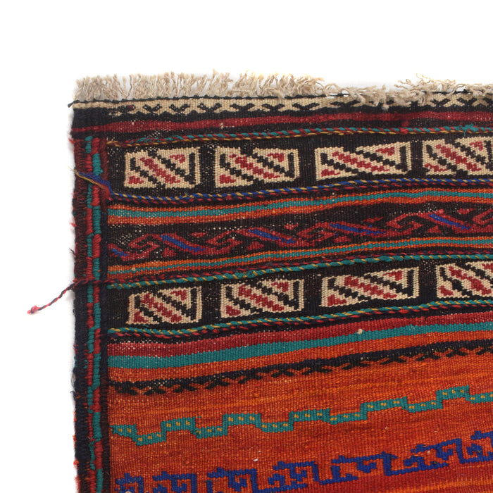 Table Sheet Area Rug Runner Handmade Multi Curvilinear 5'
