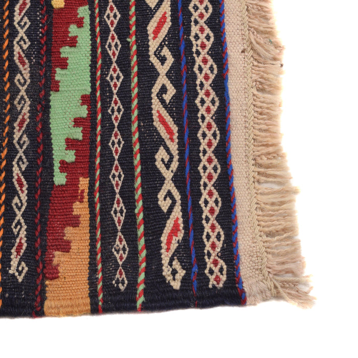 Table Sheet Area Rug Runner Handmade Multi Curvilinear 5'