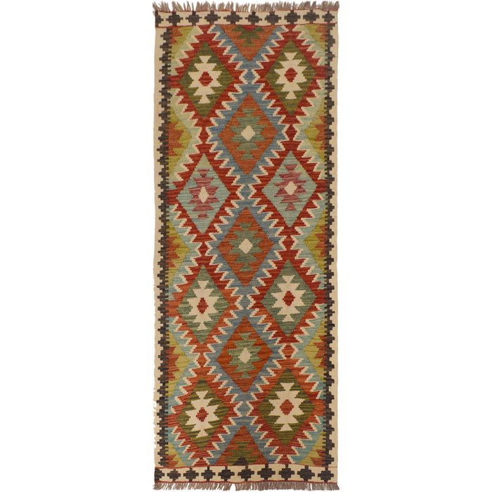 Handmade Multi Kilim Geometric 6' Runner