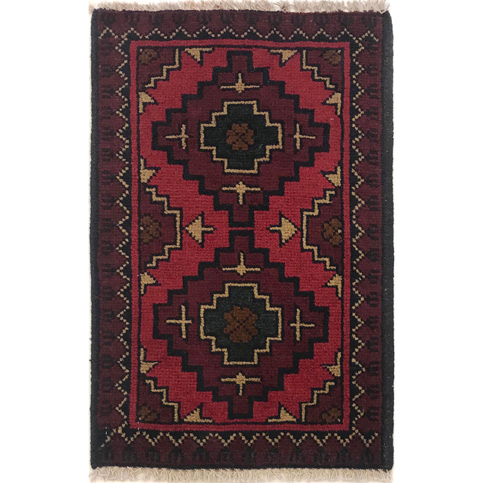 Handmade Wool Doormat Red Floral